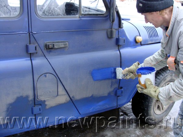 Окраска немытой машины акриловым антикором с противоморозной добавкой при отрицательной температуре.